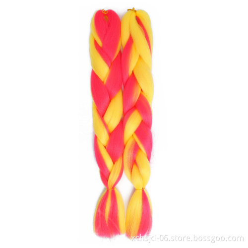 Wholesale Braiding Hair Mix Rainbow Braids Synthetic Jumbo Braids Hair Extension for Women
